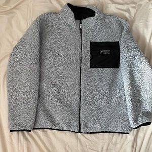 VS PINK ZIP UP TEDDY COAT